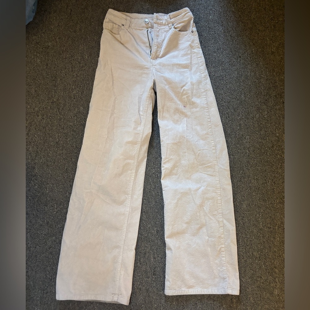 H&M faux corduroy straight leg pants!
